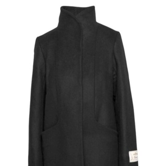 Aritzia Wilfred NWOT Cocoon Coat Wool Cashmere Mid Length Black Size XS PERFECT - Picture 3 of 14